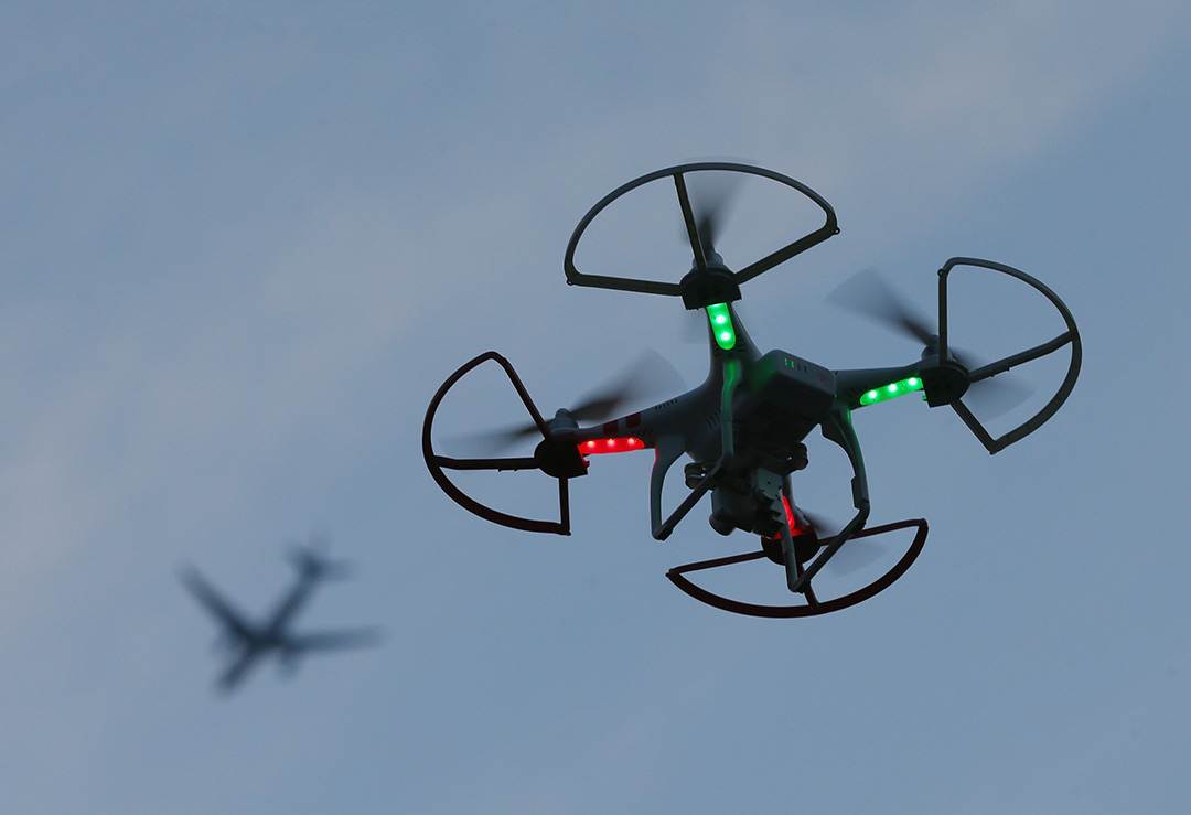 2015年8月30日，紐將有人正在使用無人機。攝：Bruce Bennett/GETTY