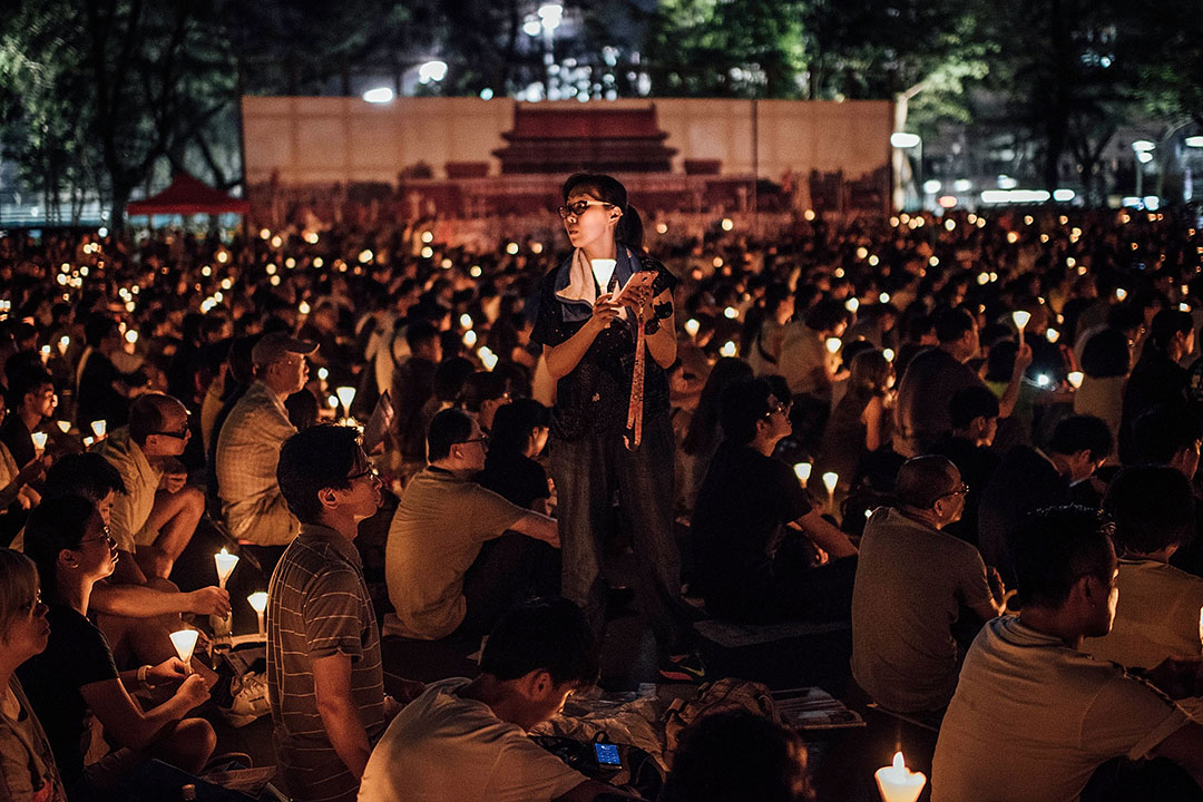 圖為支聯會「六四」26周年燭光悼念集會。