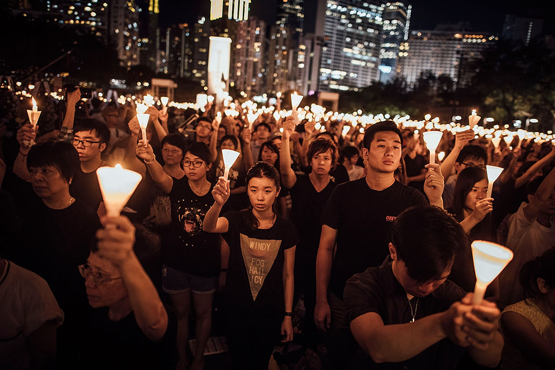 2015年6月4日 ,香港維多利亞公園,支聯會舉辦的紀念六四26週年燭光晚會。