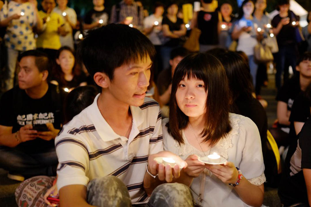2014 年6月4日,台北舉行天安門鎮壓六四25週年燭光集會。