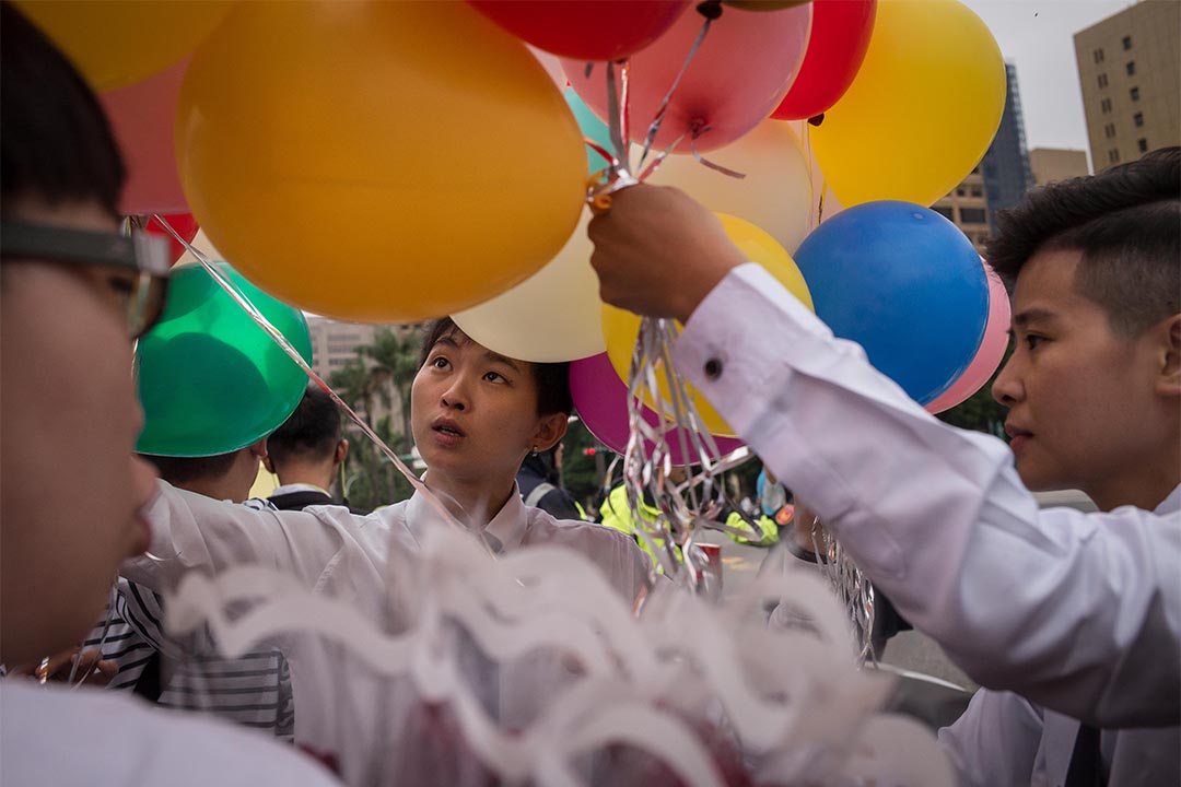 图为2016年10月29日,台北同志游行。