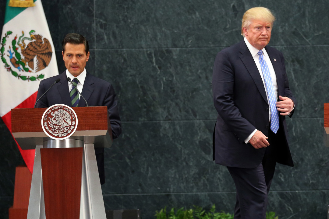 墨西哥總統涅託(Enrique Peña Nieto)與特朗普曾在8月墨西哥見面。