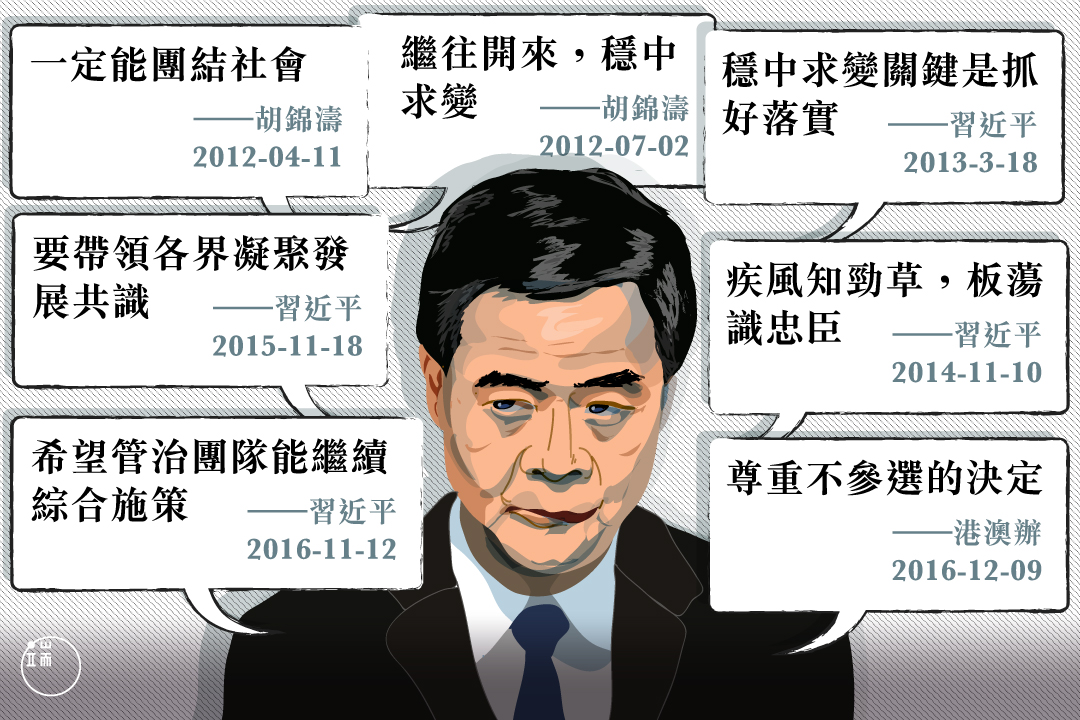 關於梁振英,中央這樣說。