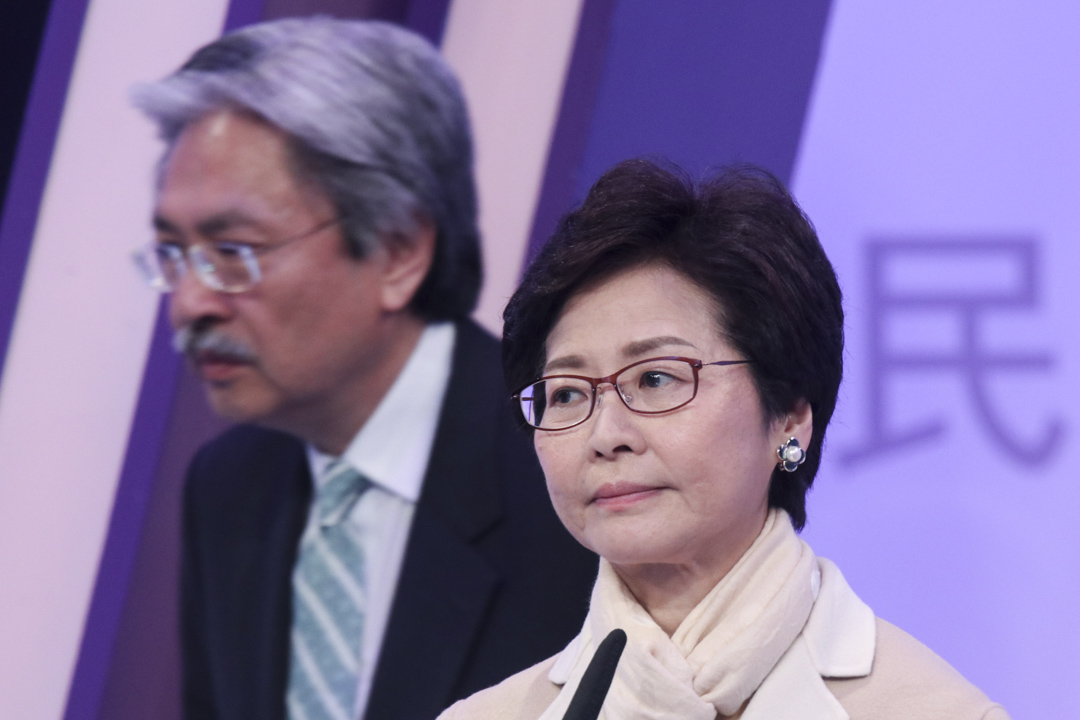 曾俊華與林鄭月娥。