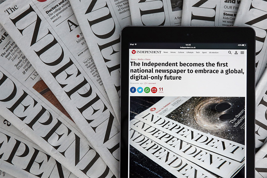 英國報紙獨立報(The Independent)已轉為網媒,其最後一刊印刷版為2016年3月26日。
