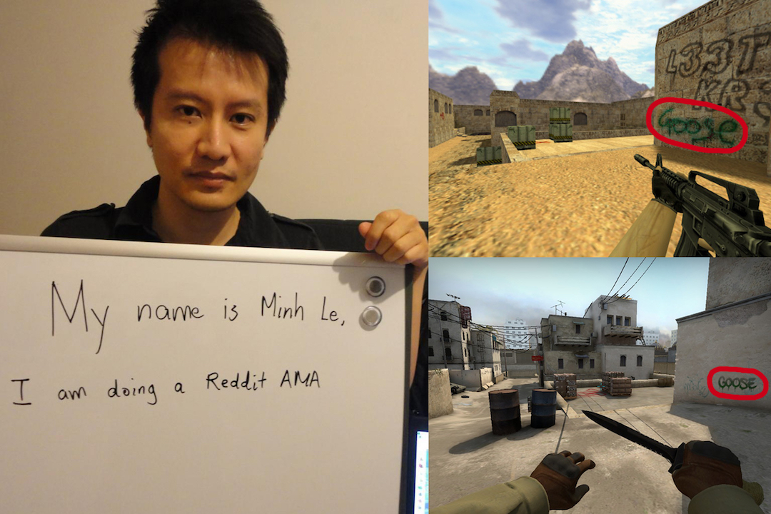 Minh Le 在 Reddit 問答上，遊戲截圖可見他的外號「鵝」畫在牆角處。