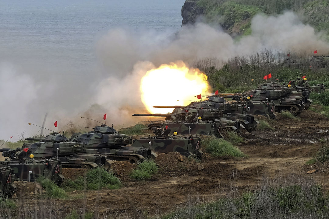 2017年5月25日,在澎湖的軍事演習上,美國製造的M60 A3坦克。