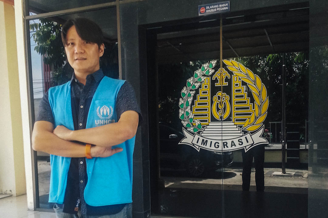 2017年10月,到印尼苏门答腊北千巴鲁(Pekanbaru)与当地移民局了解阿富汗难民的状况。