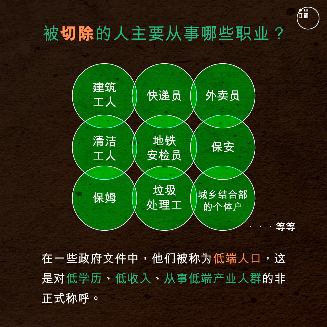 被「切除」的人主要从事哪些职业?