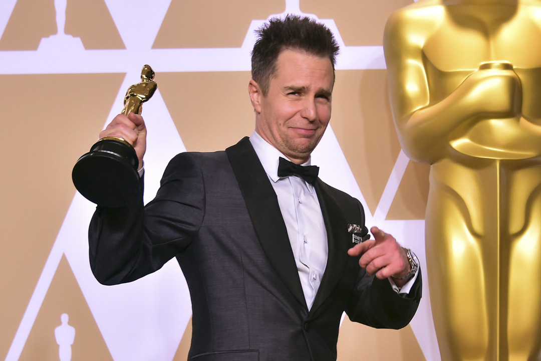 Sam Rockwell憑《廣告牌殺人事件》（Three Billboards Outside Ebbing, Missouri）奪最佳男配角。