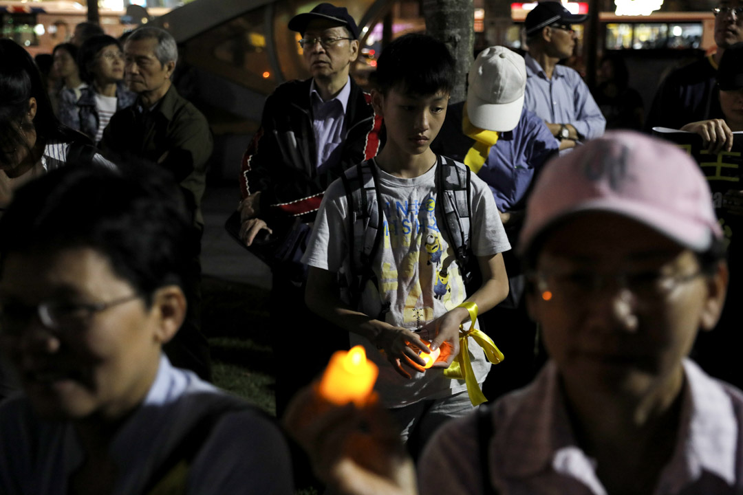 「愛台大 為大學自主而戰」 燭光晚會現場。