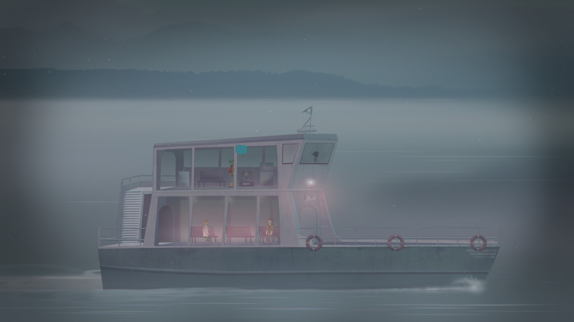 這就是 Oxenfree 最可憎的地方,船兒離島越來越遠,一切彷彿在一場惡戰之後復歸平靜。