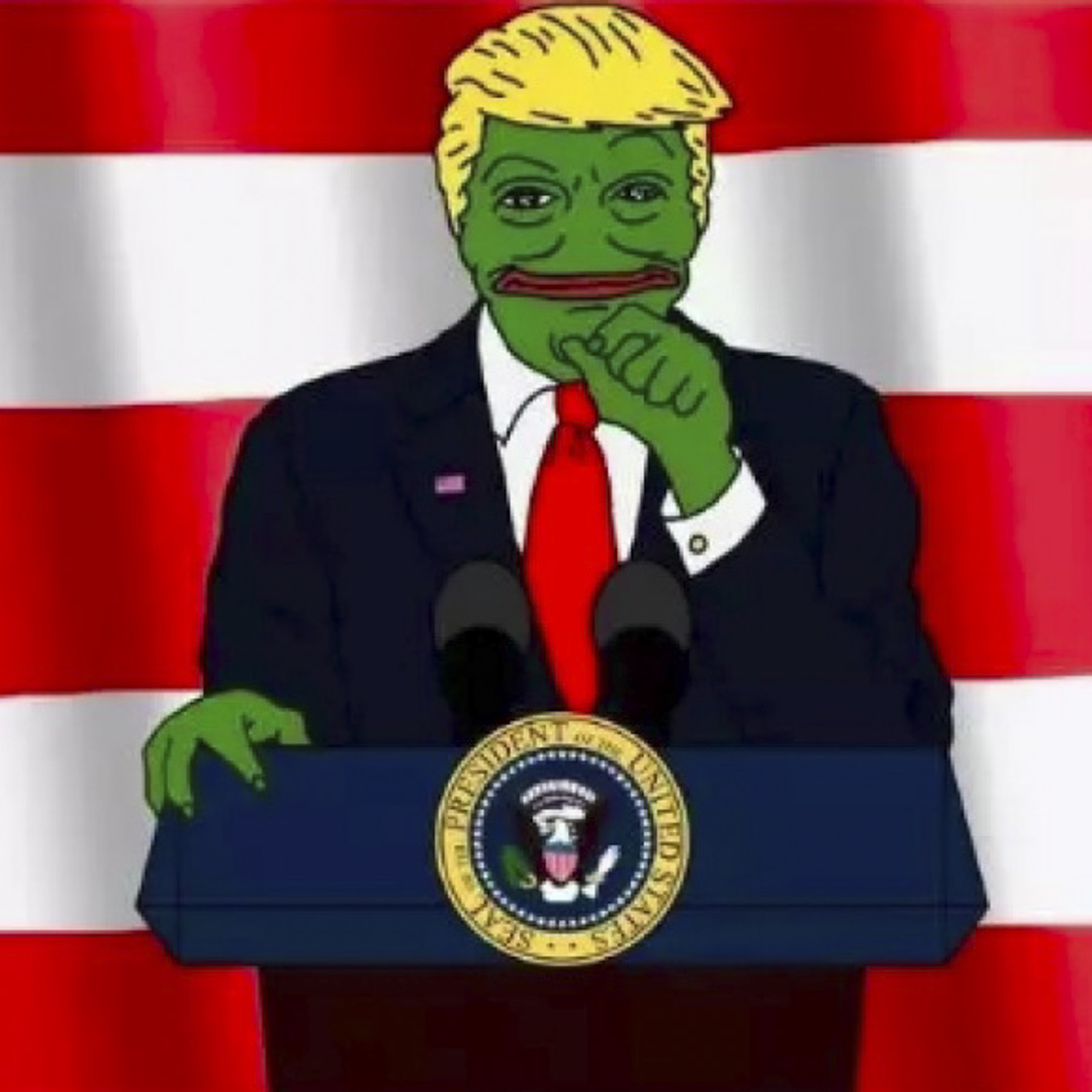 悲傷蛙Pepe原本只是普通的meme,因其高使用率與獨特的外形,被4chan改造為白人至上主義的標誌形象。