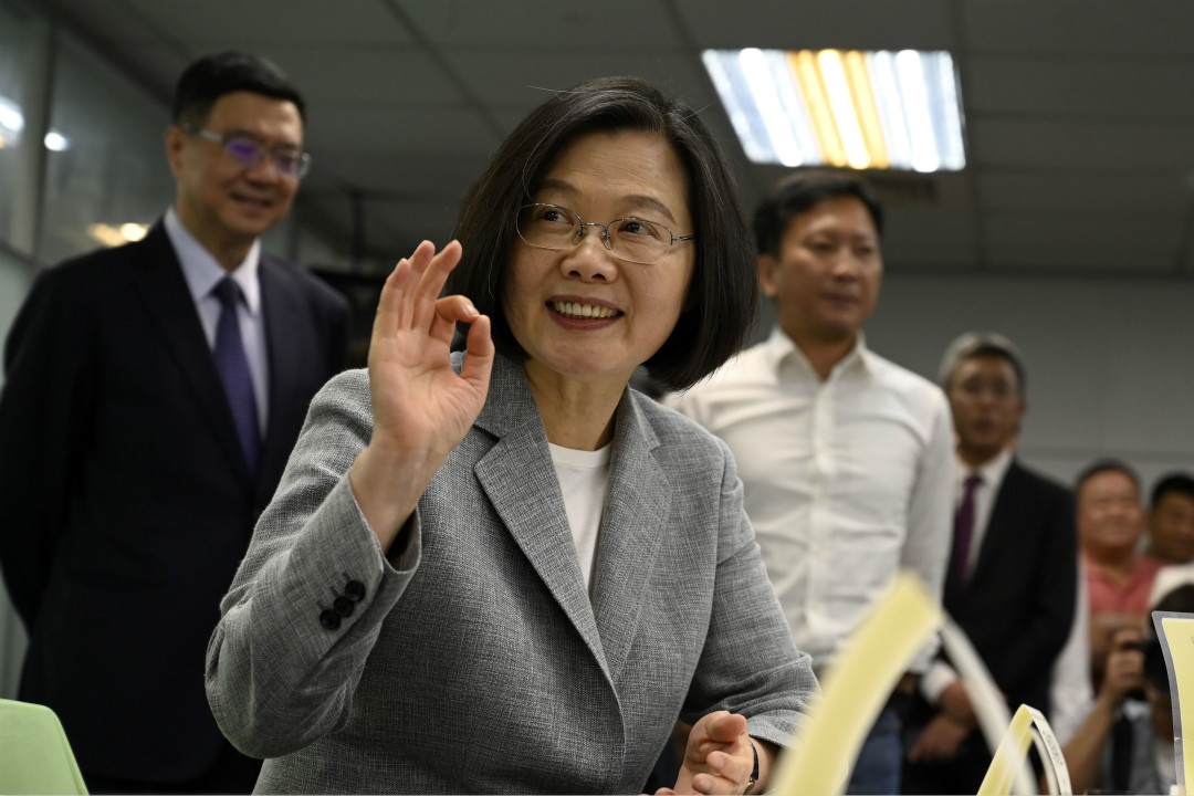 2019年3月21日,台湾总统蔡英文在台北民进党总部登记成为2020年总统参选人。