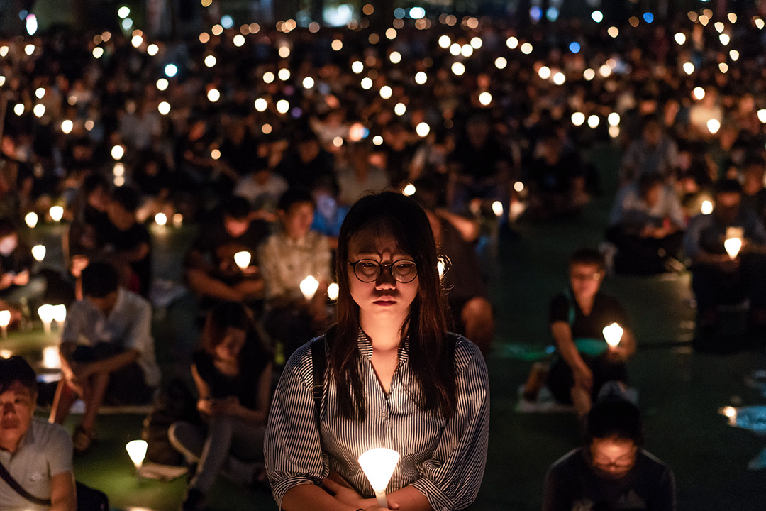 2018年6月4日,香港維多利亞公園的六四燭光集會。