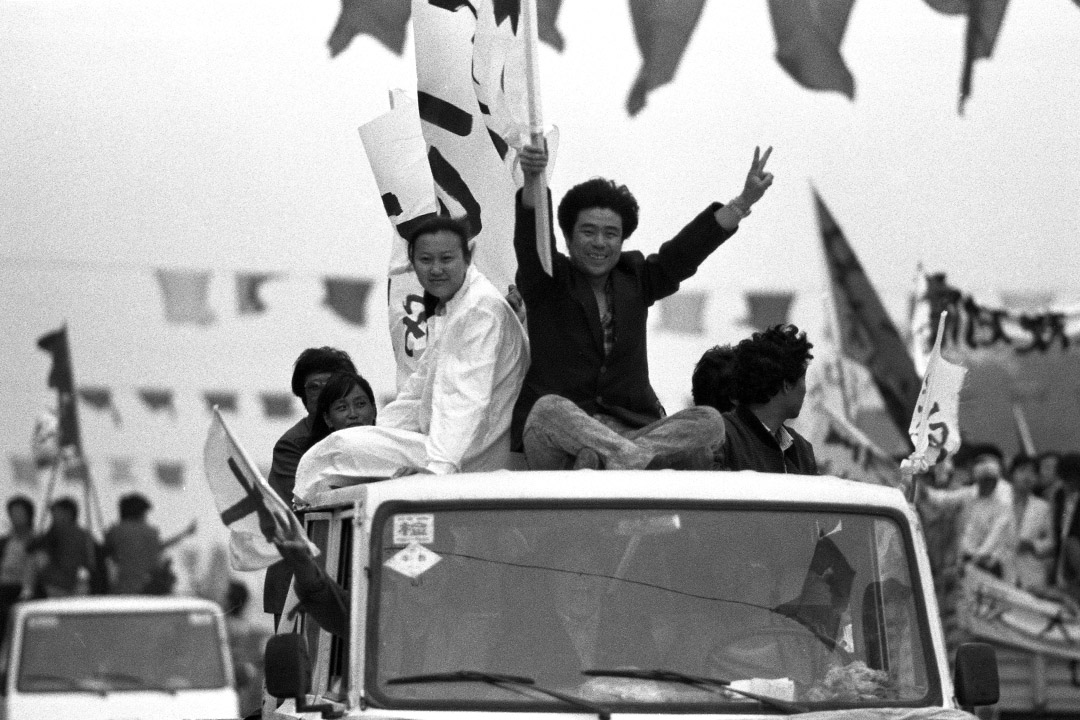 1989年5月17日,天安門廣場。