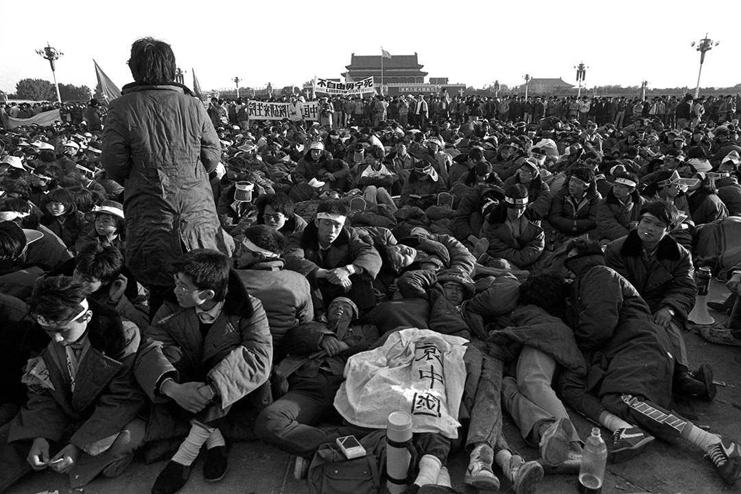1989年5月14日,天安門廣場。