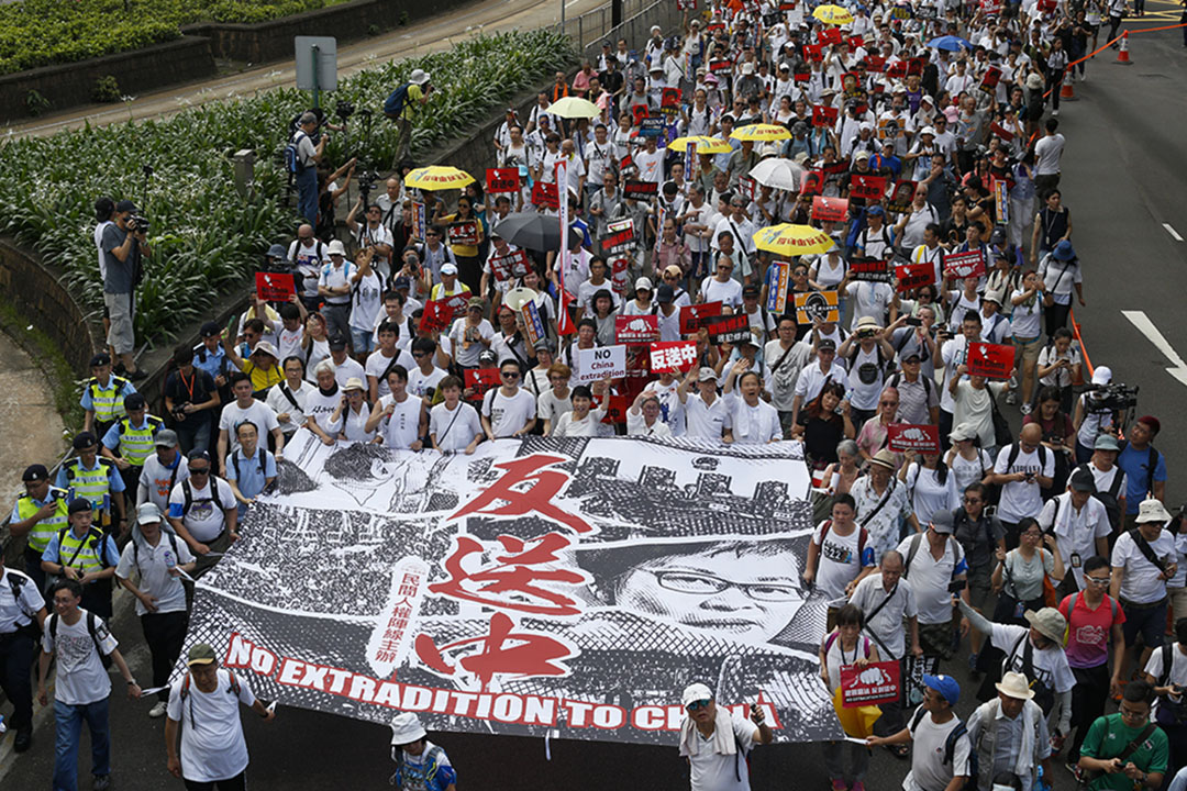 2019年6月9日,民间人权阵线发起“反送中”游行。
