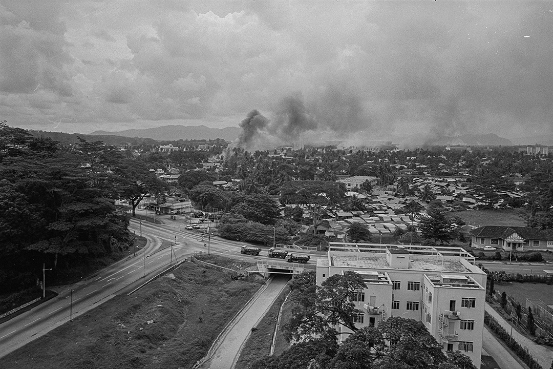 在513事件爆發後,於1969年5月17日,吉隆坡華人區冒出煙霧。