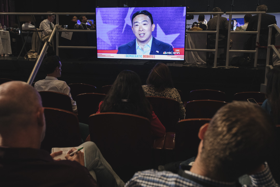 2019年6月27日,美国民主党初选辩论,杨安泽(Andrew Yang)。