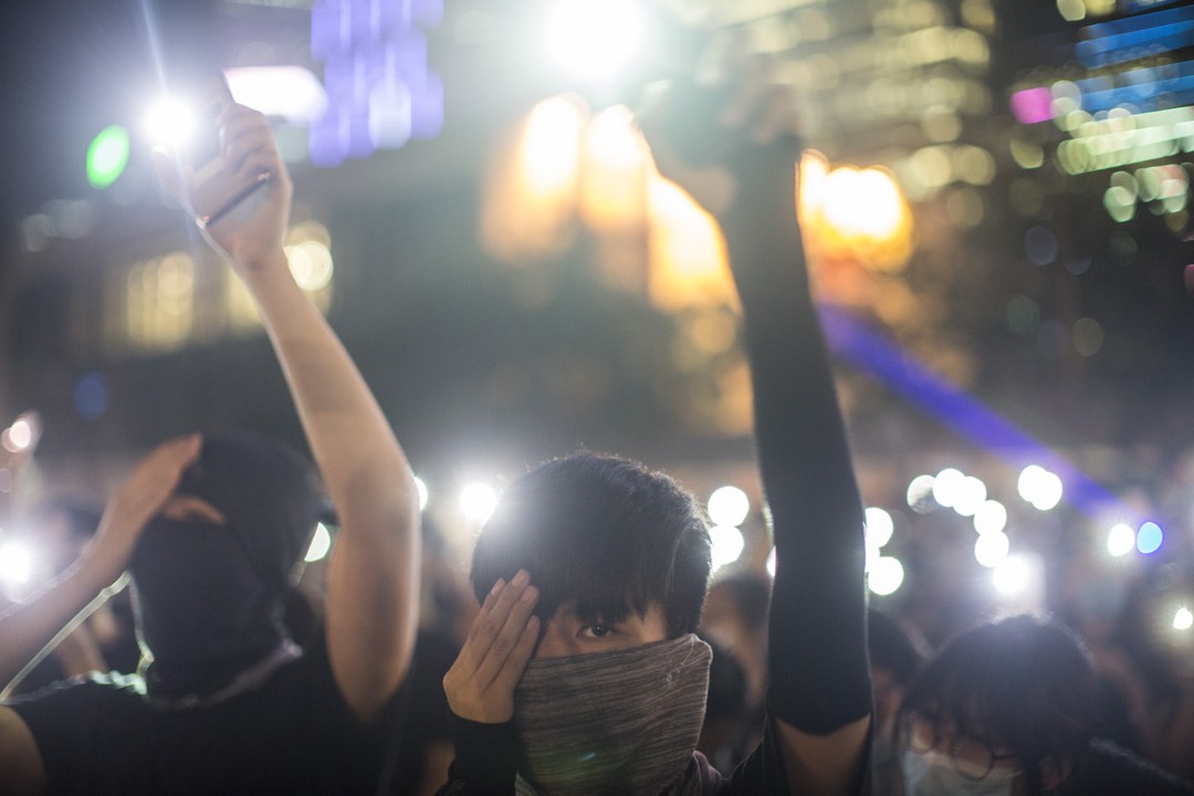 2019年8月22日,中學生到中環參與「罷課不罷學」反修例集會。