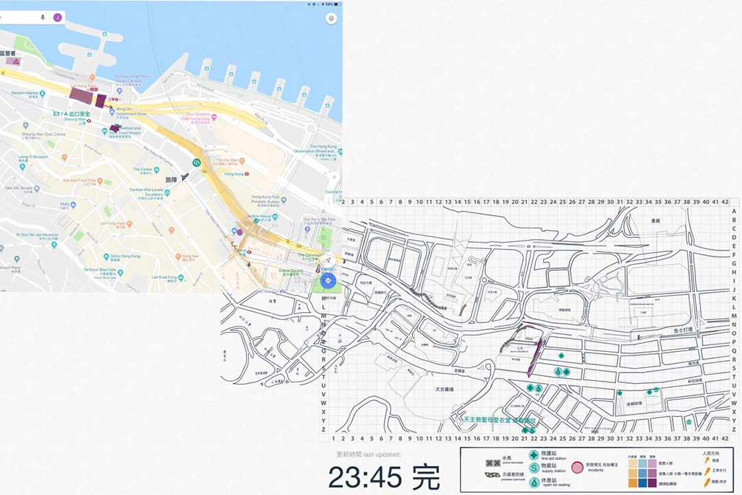 之柔起初製作地圖時，以人手繪製街道底圖，既費時，又追不上現場情況變化。