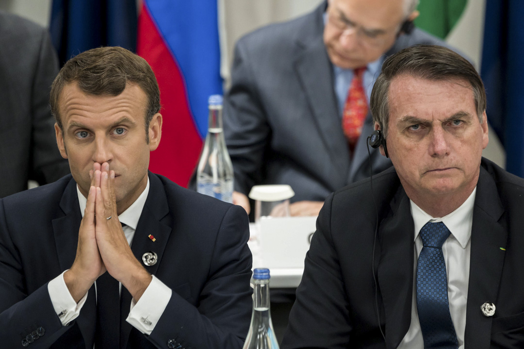 法国总统马卡龙(Emmanuel Macron)和巴西总统博尔索纳罗(Jair Bolsonaro)。