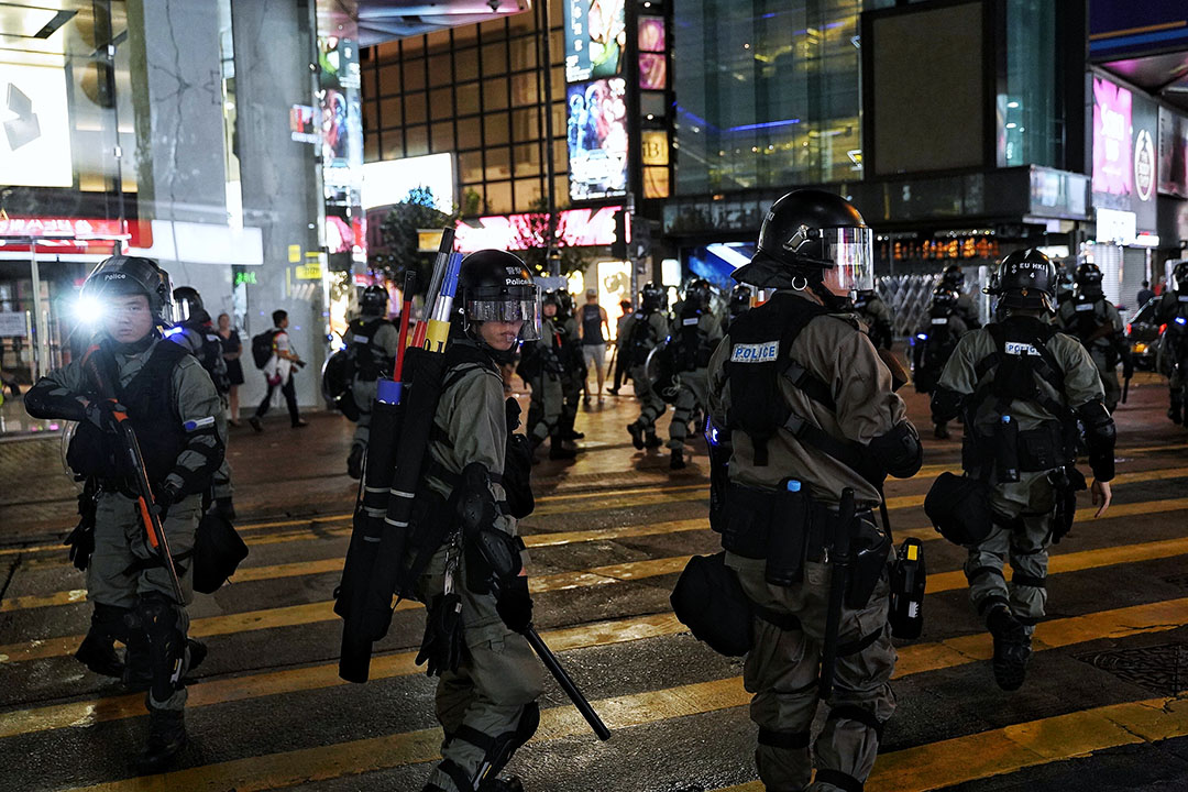 2019年10月6日,港岛防暴警察。