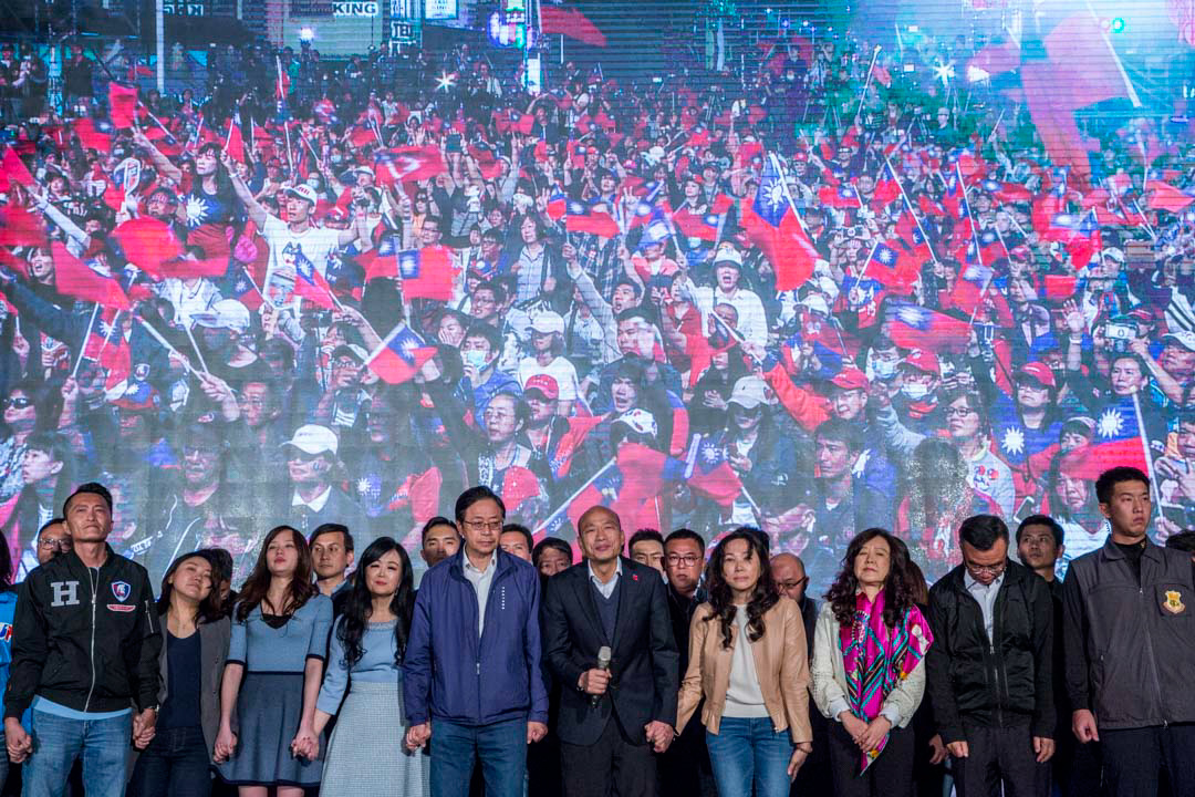2020年1月11日,台灣大選結果出爐後,韓國瑜於高雄與支持者見面。