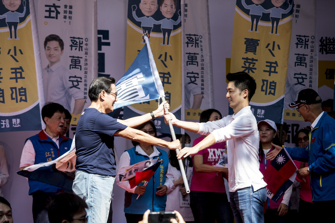 前總統馬英九出席國民黨立委候選人蔣萬安的造勢大會。