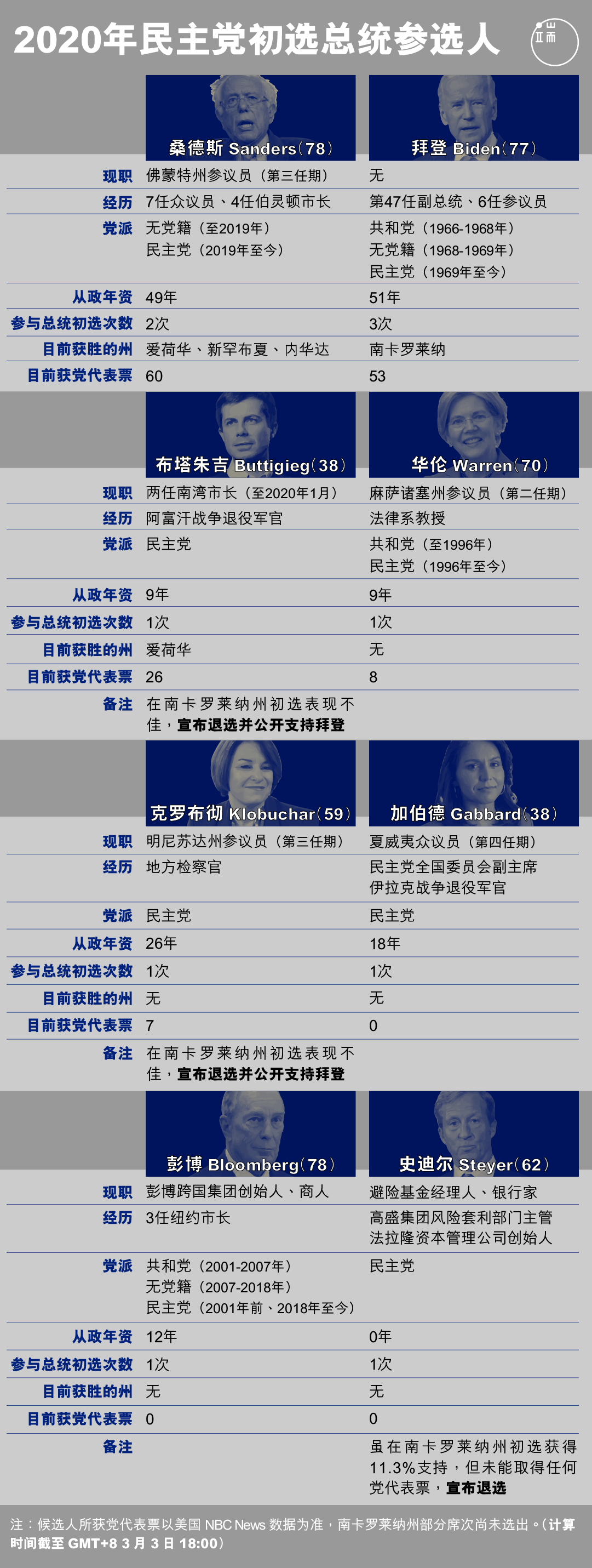 2020年民主党初选总统参选人。