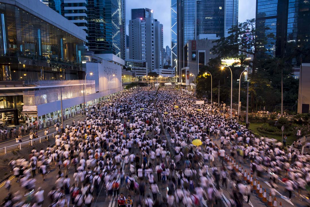 2019年6月9日,民阵发起反对《逃犯条例》修订的“反送中”大游行。