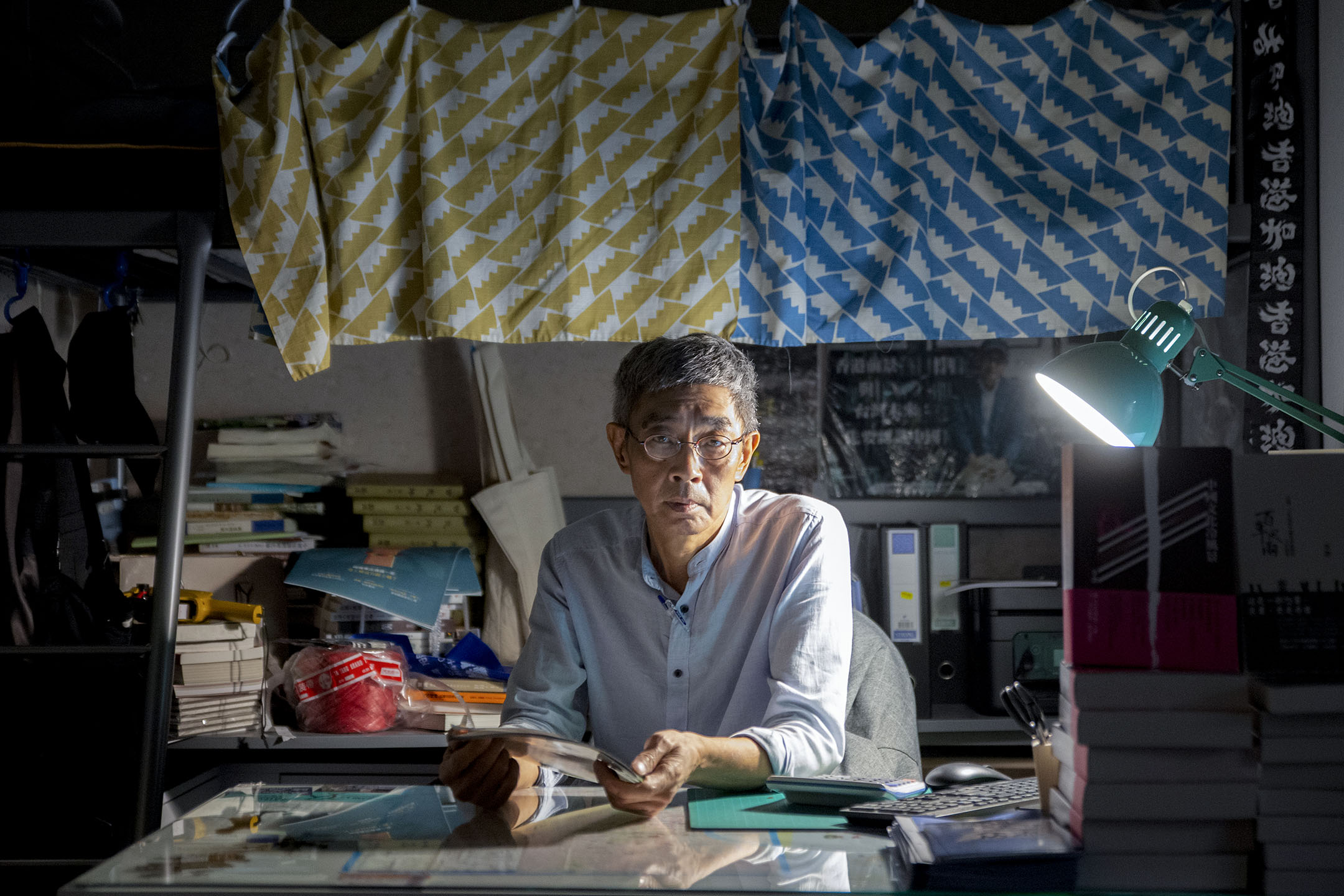 2020年5月6日,林榮基在他的台北銅鑼灣書店內。