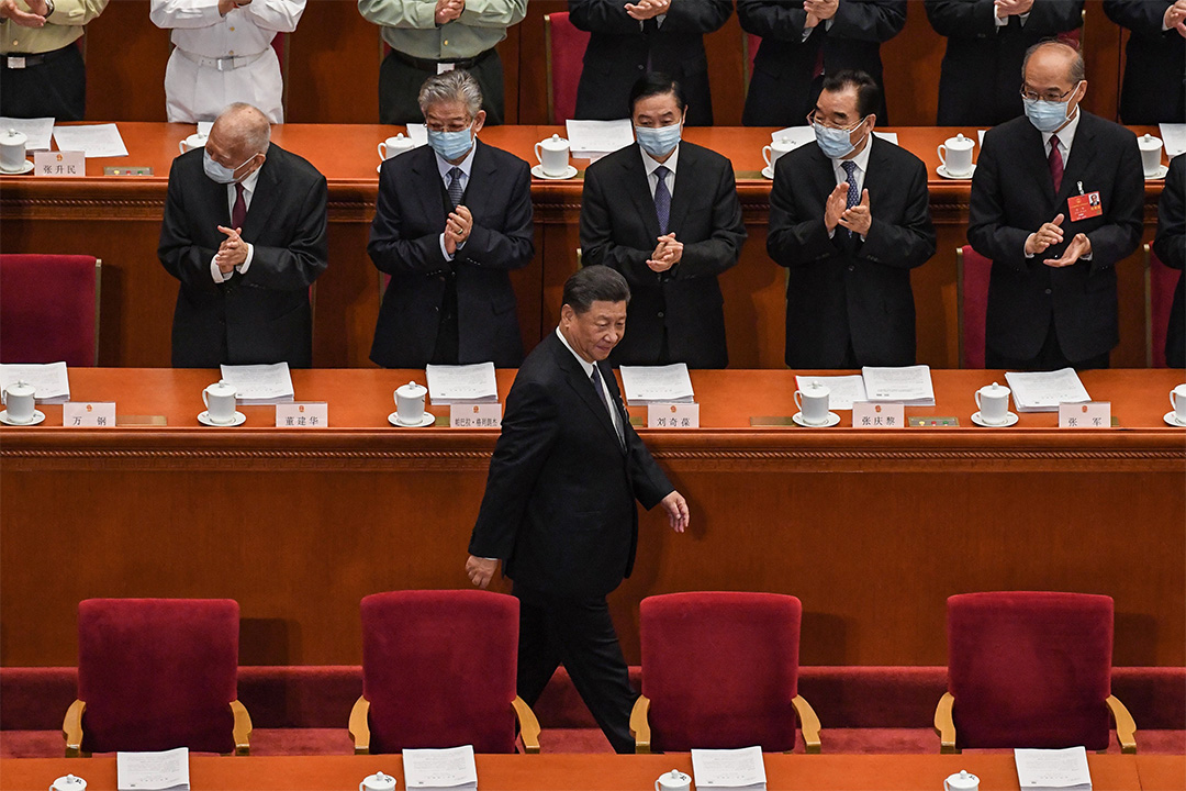 2020年5月22日,中國國家主席習近平於北京人民大會堂出席全國人民代表大會開幕式。
