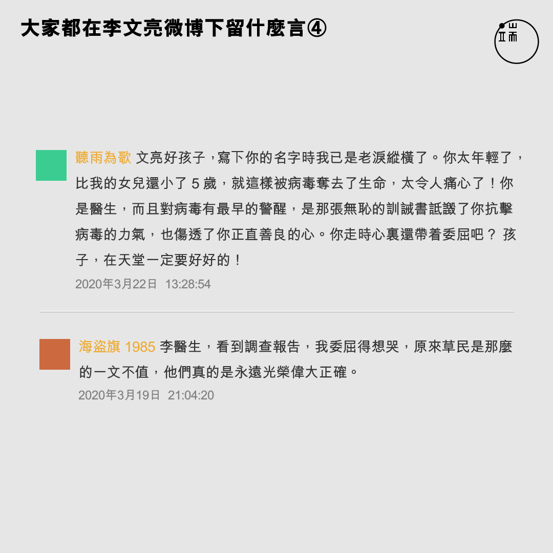 3月,大家都在李文亮微博下留什麼言