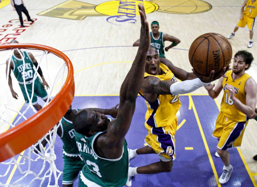 2008年6月10日,Kobe Bryant帶領洛杉磯湖人在NBA總決賽對決波士頓塞爾特人。