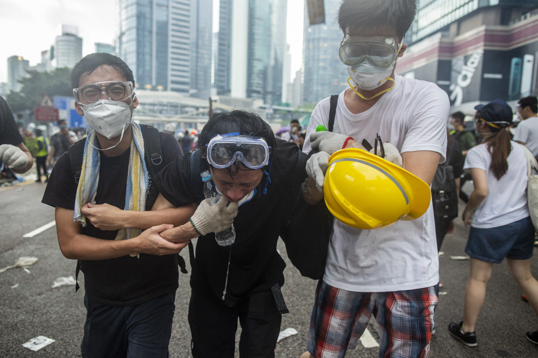 2019年6月12日,警方進行金鐘夏慤道的清場行動。