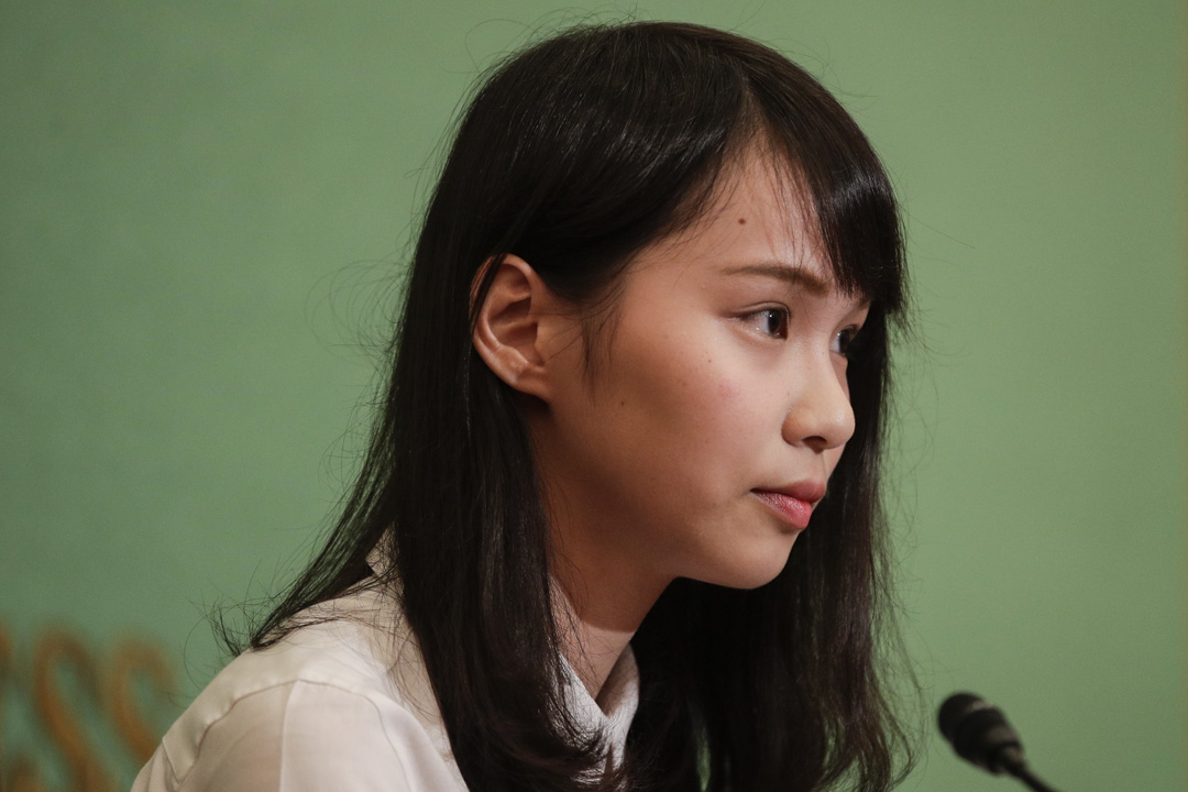 2019年6月10日,周庭在東京的日本國家新聞俱樂部舉行記者會。