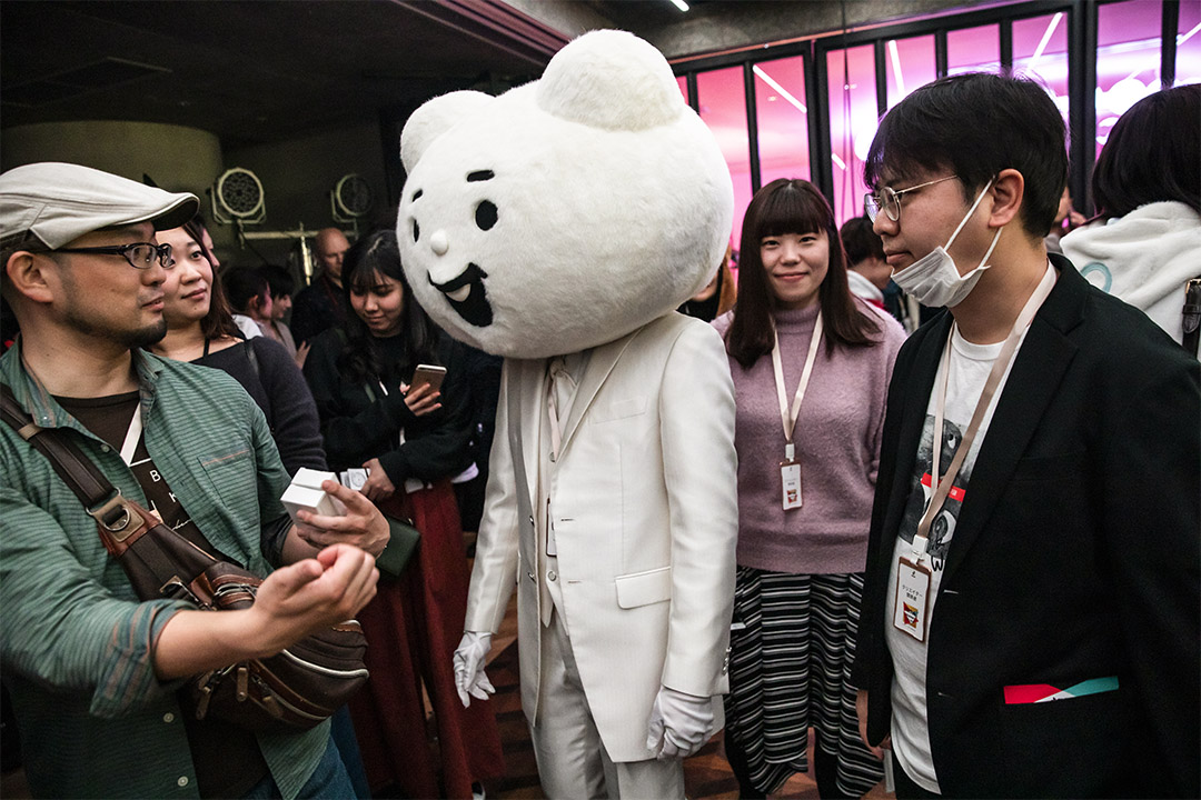 2019年2月16日日本東京,由Bytedance Ltd.主辦的TikTok Creator's Lab 2019活動中,打扮成Betakkuma角色的人。