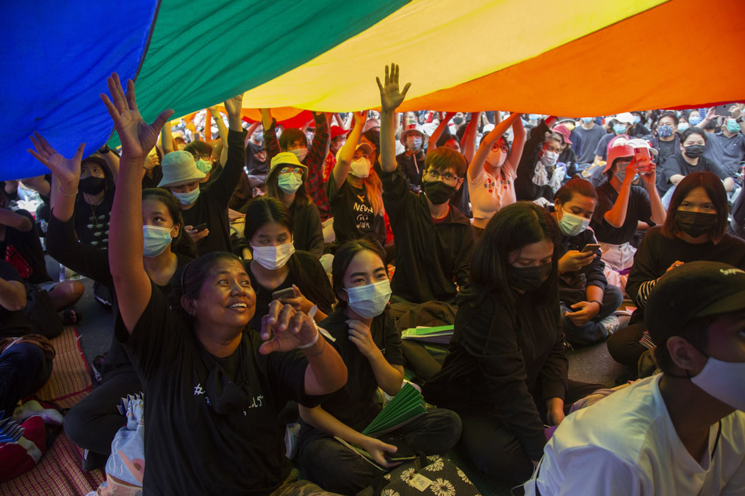 2020年8月16日,泰国曼谷举行的民主集会,有LGBTQ维权人士参加。
