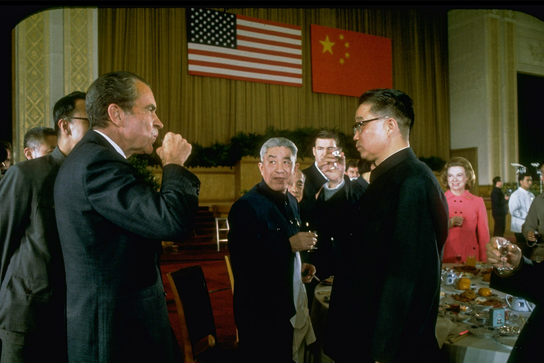1972年2月北京,美國總統尼克遜訪華期間。