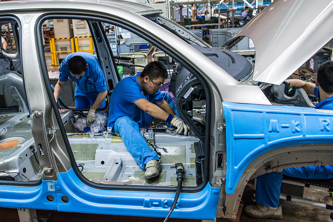 2015年11月11日上海,大眾汽車工廠。