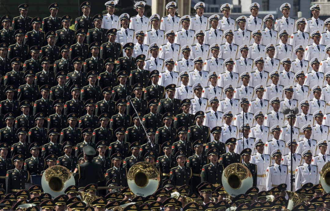 2015年9月3日,解放軍合唱團在閱兵儀式上獻唱。