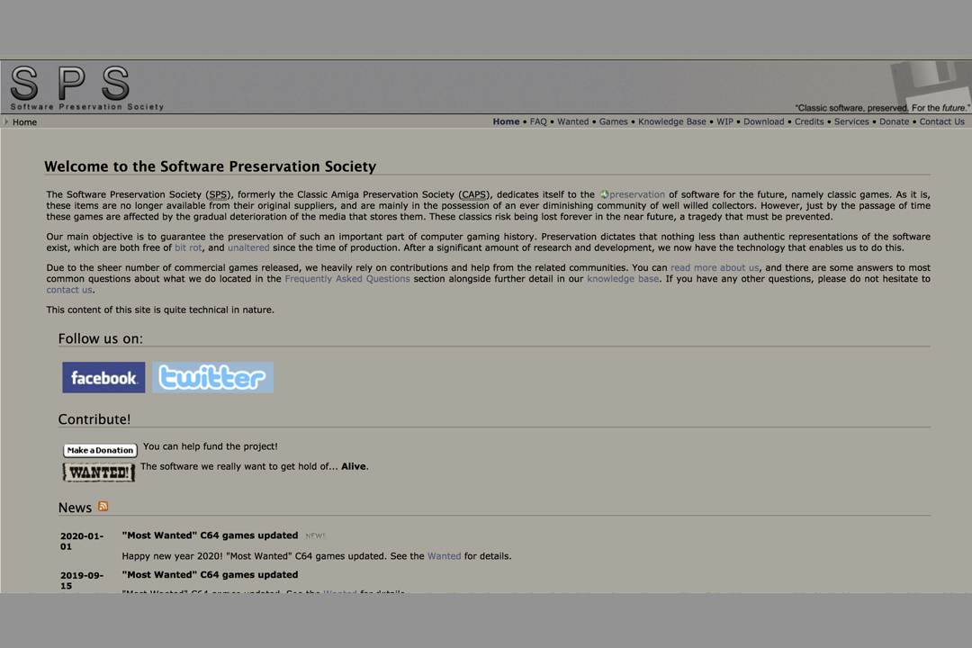 软件保育社”(Software Preservation Society) 官网