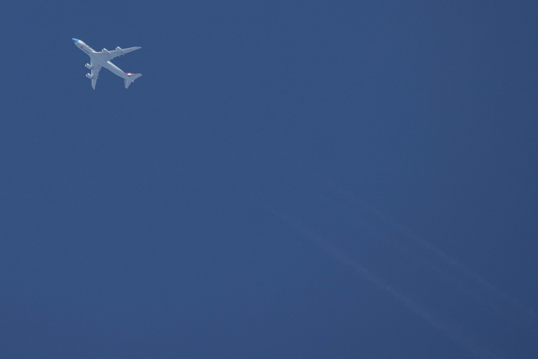 2020年9月1日,一架波音747貨機在希臘上空飛行。