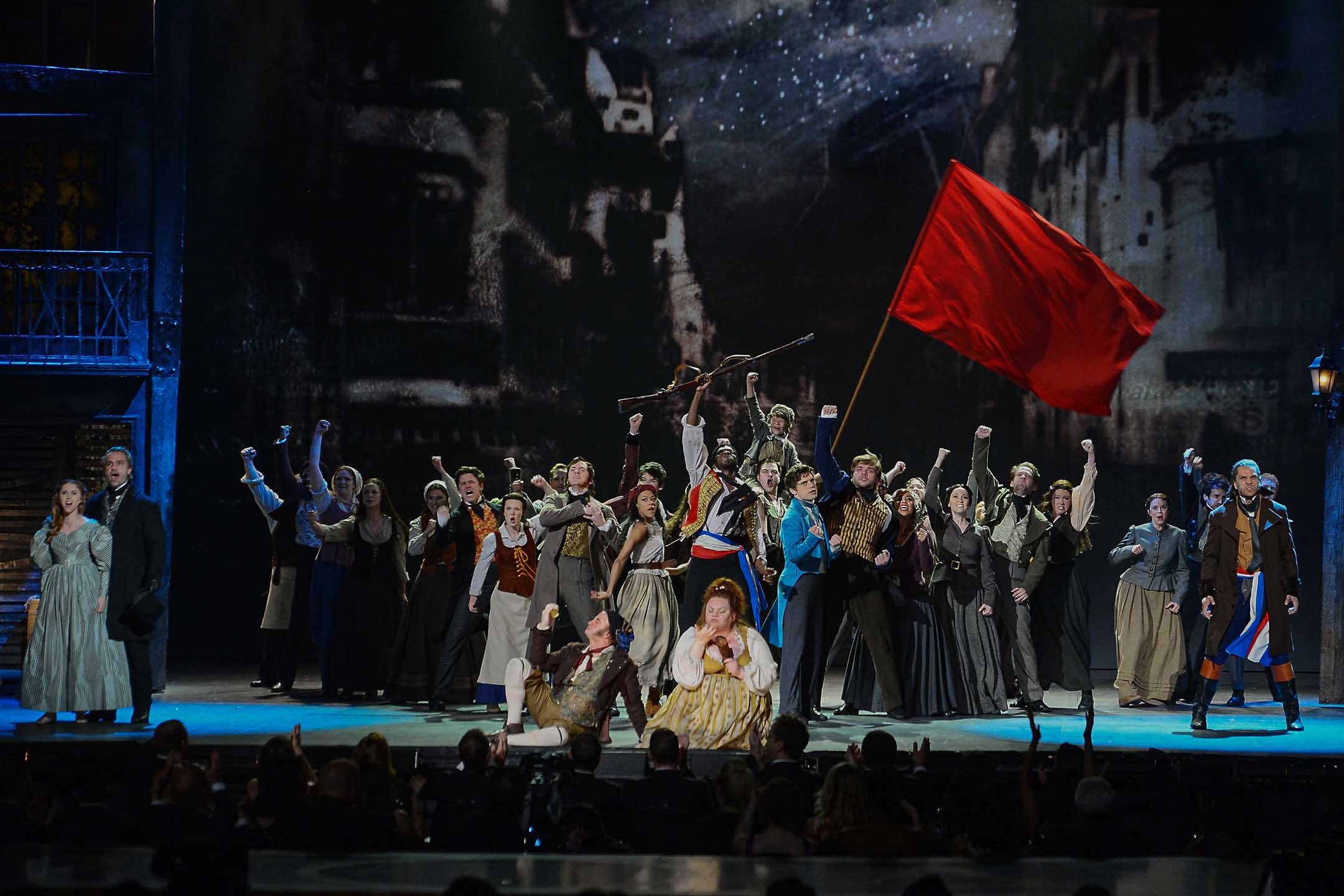 2014年6月8日纽约,《悲惨世界》在音乐厅演出。
