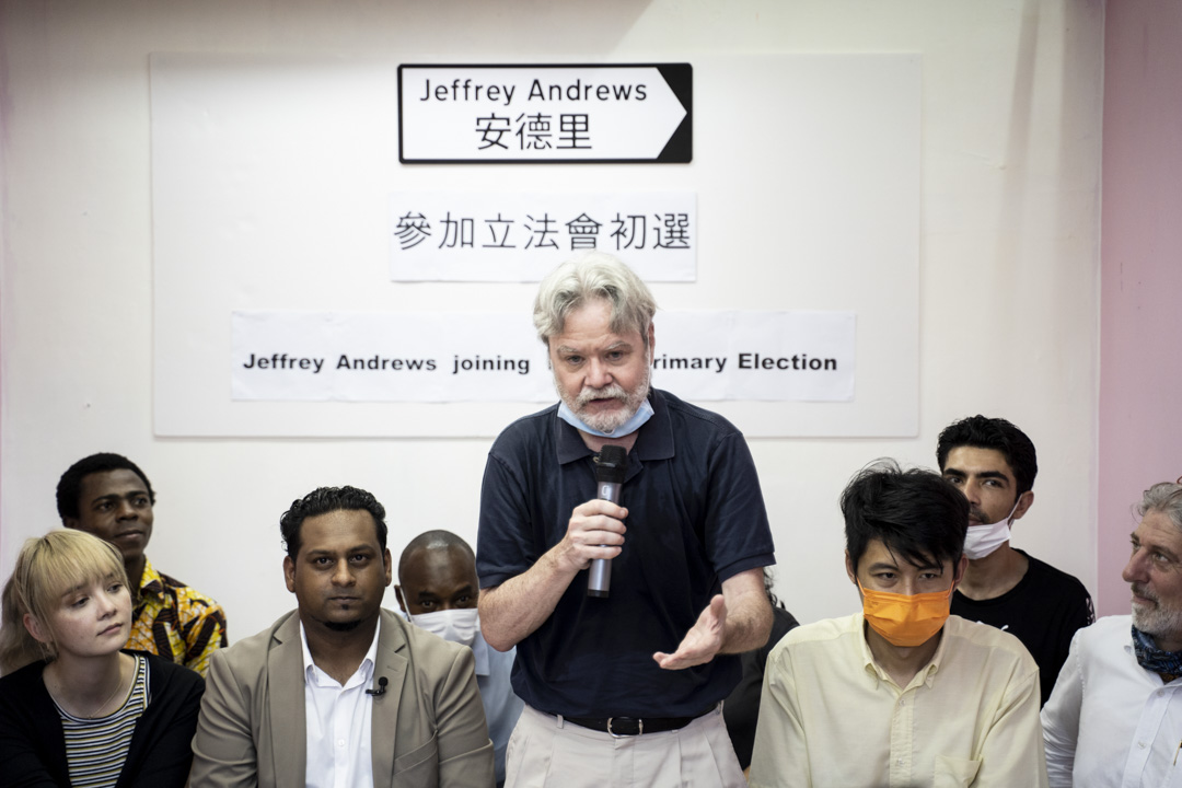 2020年6月26日,印裔社工Jeffrey Andrews宣布参选立法会,Gordon作为他的支持者,出现在记者会之上。