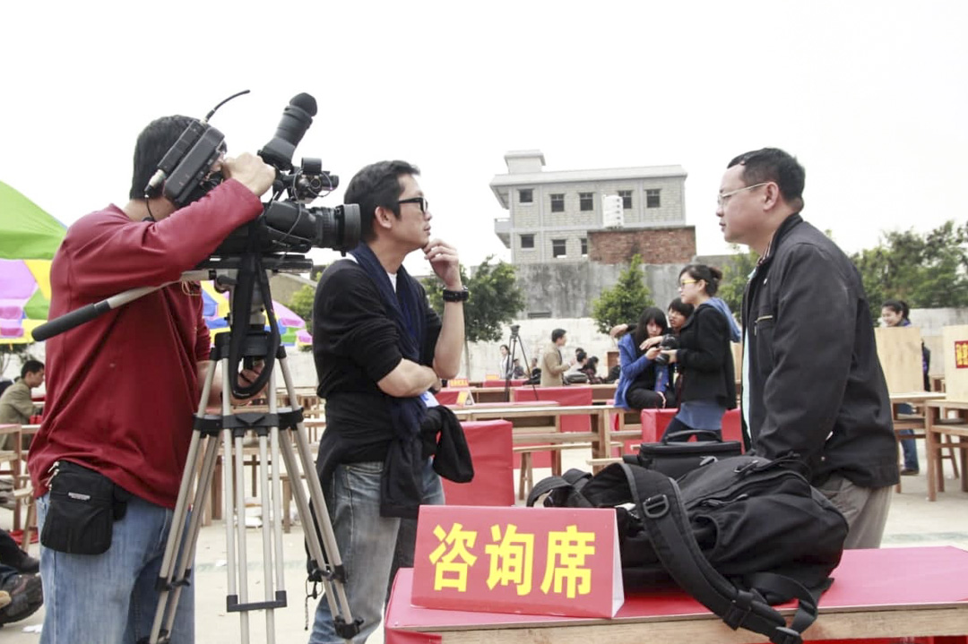 广东乌坎采访时的潘达培。