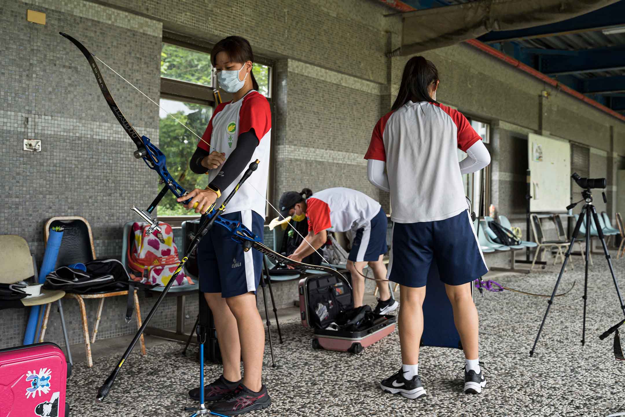 2021年8月11日台灣林口,全運會射箭選拔賽在國立體育大學中的射箭場舉行。