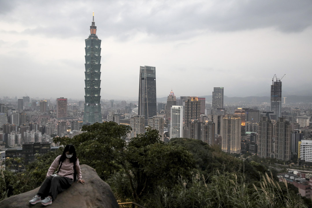 2021年1月26日,台北101大樓和其他建築物。
